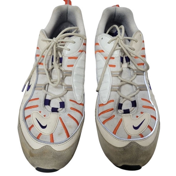 Nike Air Max 98 Size 15 Cream Color With Purple Trim. Excellent Condition Preown